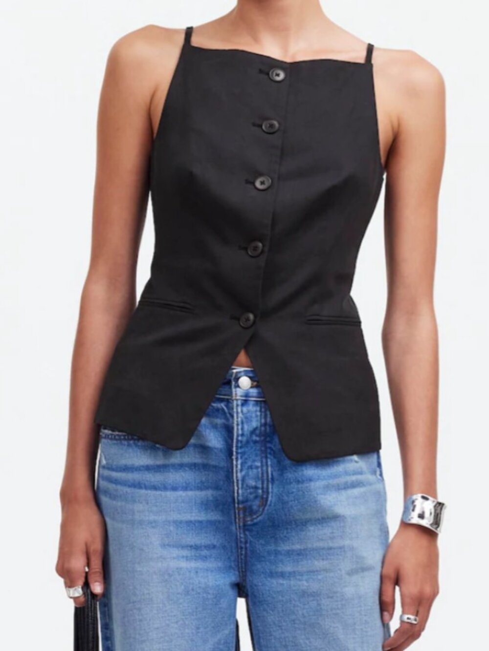 Madewell Square-Neck Vest in Drapey Twill : 0